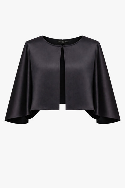 XSCAPE Black | "Bella" Satin Cape Shawl Wrap